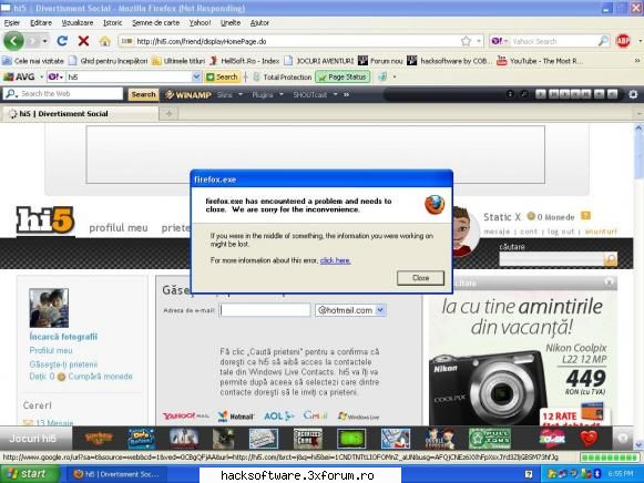 problema.....cine stie...raspunde - sall all can intru pe hi5 - <><><>     Intrebari si asistenta     <><><>