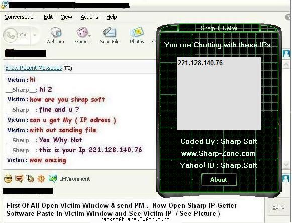 sharp ip getter - un program de aflat ipu unei persoane pe mess - Programe Hacking