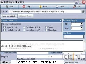 turbo zip cracker - sparge parola de la arhivele zip in mod rapid - Programe Hacking